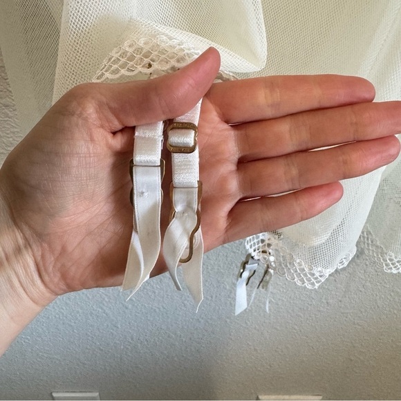 Victoria's Secret Y2K White Chemise Corset Top Slip Mesh Lace Babydoll Fairy L - Picture 7 of 11